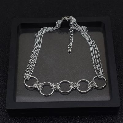 China Cute Stainless Steel Women's Choker Necklace Fashion USENSET Jewelry Couples Charm Siver Choker Chain Necklace for sale