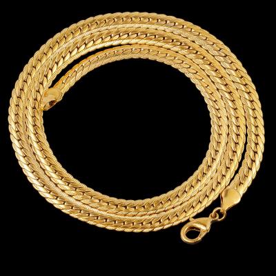 China TRENDY Necklace Men's Gold Filled Jewelry Stainless Steel Snake Bone Snake Necklace 6MM-9MM Choker Snake Chain 18-24Inch for sale