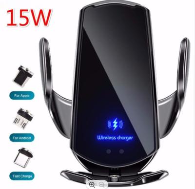 China Automatic Sensor& Magnet Charger Port For All Phones Sensor 15W Smart Car Airvent Wireless Charger For Phone Holder Mount Car Fast Wireless Charger Universal Charging All Phones for sale