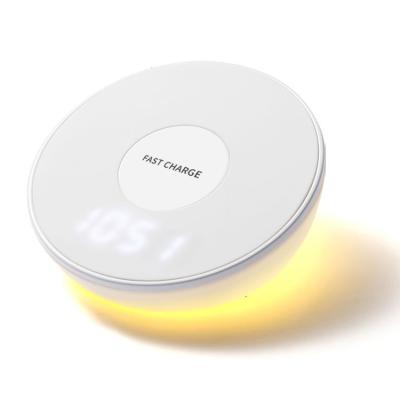 China Multifunctional Mobile Phone 3 in 1 Wireless Charger with Wireless Wake Qi Charger for iPhone Night Fast Charging Adjustable Light for sale