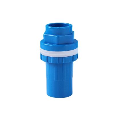 China Water Supply PVC Aquarium Through Water Joints Pass Through PVC Water Supply Plastic Pipes With Extended Threaded Joints for sale