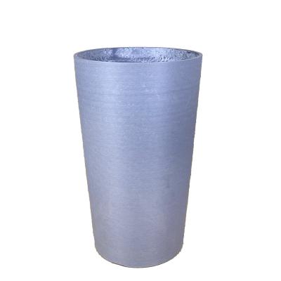 China Grain Lines Flower Pot Garden Accessories Plastic Potted Plants , Stone Resin Effect Plant Pot for sale