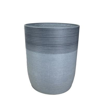 China Lines Flower Grain Pot Engraving Garden Pot Ceramic Effect Plastic Flower Planters Pots for sale