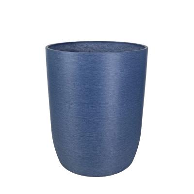 China Grain Lines Flower Pot Design Easy Pattern Flower Pots Luster Plastic Round Vase For Floor Home Indoor Decor for sale