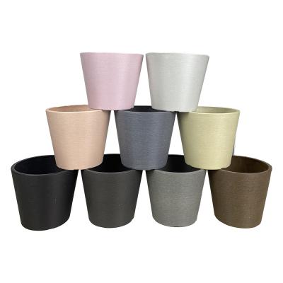 China Lines flower pots stone effect grain home and garden plastic pots custom flower pots for sale