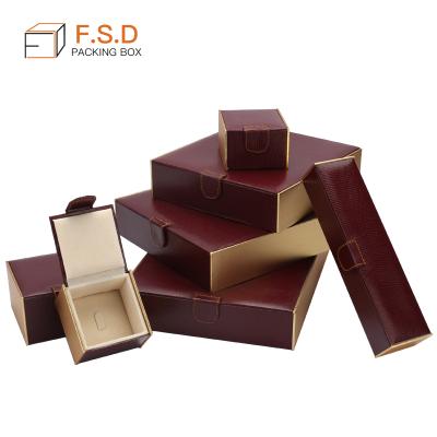 China High Quality Hand Made China Factory Custom Logo Printed Leather Gem Box for sale