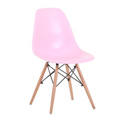 China Wholesale Adjustable Scandinavian Design Modern (Height) Dining Sets Chair Plastic Dining Chairs With Wooden Leg Chair for sale