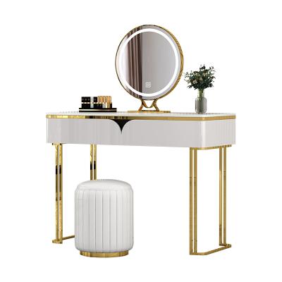 China Assembly Required OEM Manufacturing Supplier Vanity Table With Led Light Makeup Mirror for sale