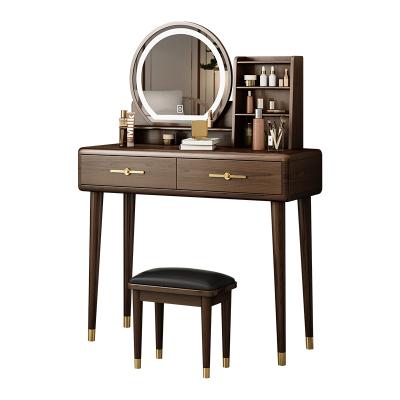 China Assembly Required OEM Modern Simple Bedroom Dressing Table With Chair For Vlog for sale