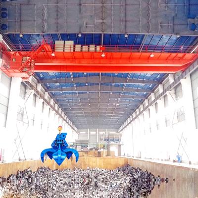 China Bridge Crane 5 20 Ton QZ Model Workshop Grab Bucket Double Girder Overhead Bridge Crane for sale