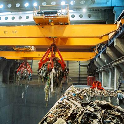 China Crane Cabin Control High Quality Hydraulic Orange Peels Grab Bridge Crane For Rubbish Electro Bridge for sale