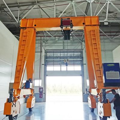 China Gantry Crane Workshop Use 15 20 Ton Rubber Tyred Mobile Single Beam Gantry Crane for sale