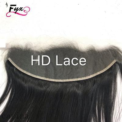 China Stragiht 13*4 Indian Raw Virgin HD Movie Lace Frontal Transparent Swiss Lace Hairbands Second Skin Headband for sale