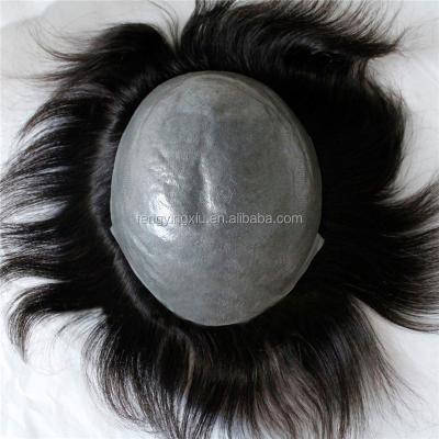 China 100% natural hairline men hairpiece 100% natural hairpiece men skin hair pieces indian super thin hairpiece for sale