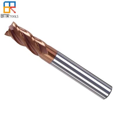 China Wholesales AlSiN Coating HRC55 4Flute Square Solid Carbide End Mill Cutter for sale