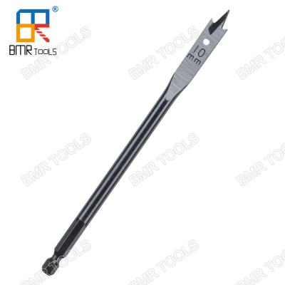 China BMR TOOLS 10mm Flat Wood Drill Bits High-Carbon Steel Industrial Spade Paddle Flat drill helix shank for sale