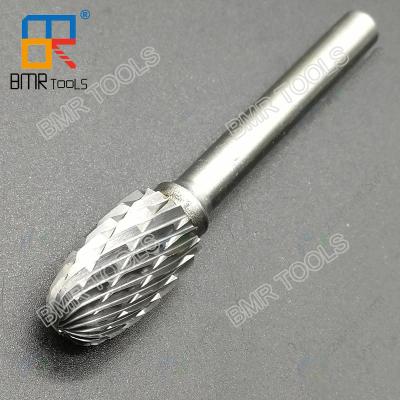 China BMR TOOLS E type Oval Shape tungsten carbide rotary burrs 14mm carbide rotary files high speed deburring for sale