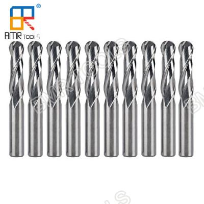 China BMR TOOLS cnc milling hrc55 3mm x 15mm x 50mm 2flute ball nose for wood cutting for sale