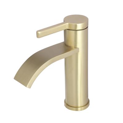 China Sense Faucets Swept Gold Deck Mount Basin Mixer Tap Single Handle Toilet Faucet for sale