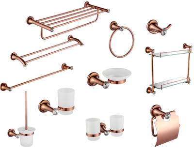 China Sustainable Classic Rose Gold 12 Piece Bathroom Accessory Set for sale