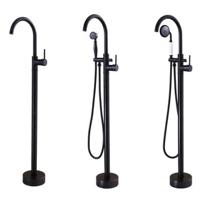 China Freestanding Floor Stand Faucets Bathroom Floor Standing Bathtub Faucet Mixer Shower for sale