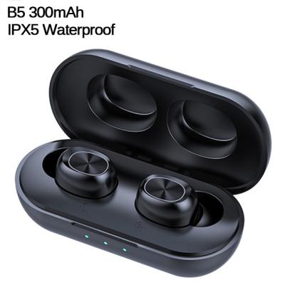 China hot selling In-ear design earphone mini earphone wireless BT tws in ear B5 earbuds with charging case for sale