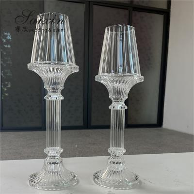 China New Design Crystal Candle Holder For Wedding Decoration Stand for sale