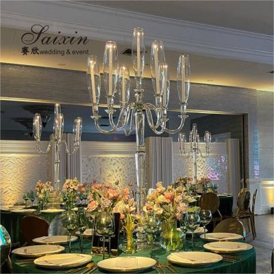 China ZT-593 Luxury unique tall crystal candelabra wedding centerpieces for sale