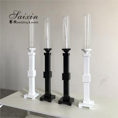 China New design single pillar crystal candlesticks for wedding party decoration for sale