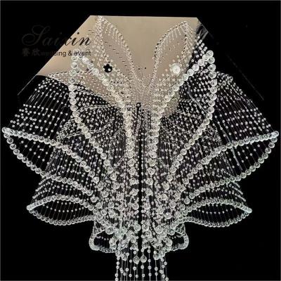 China Glass Crystal Bead Curtains Ceiling Hanging With Crystal Ball Event Drape Wedding Decoration for sale