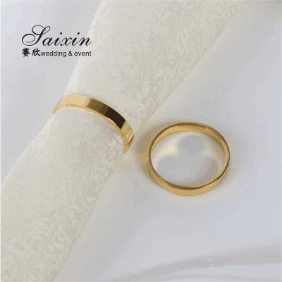 Cina Factory Wholesale  wedding party table decoration zinc alloy die cast simple smooth napkin ring in vendita