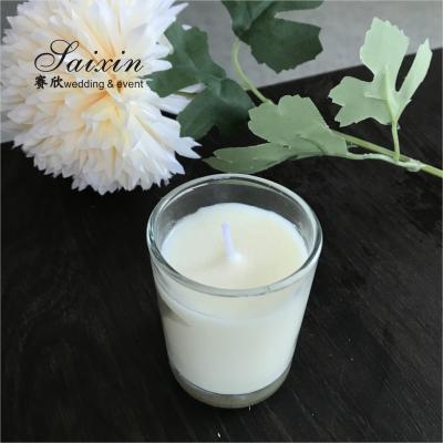 China SX-C014 Wholesale Cheap Event Decor Tealight Glass Cup Real Wax Candle zu verkaufen