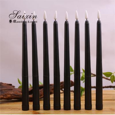 China Factory wholesale remote control black LED acrylic plastic thin taper candles for Parties zu verkaufen