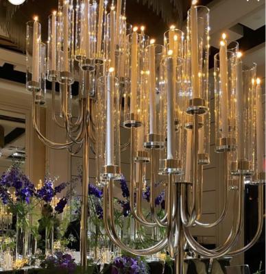 中国 Factory Custom 20 Arms Gold Metal Candelabra For Event Decor 販売のため