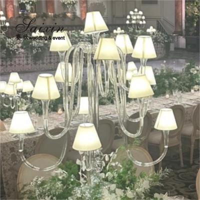 China Crystal Candelarba With Shade Candle Holder For Centerpieces for sale