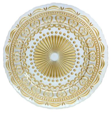 China Glass Clear Charger Plates With Black Rim For Wedding Events for sale