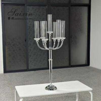 China Antique Crystal Glass Candelabra Table Centerpiece for sale