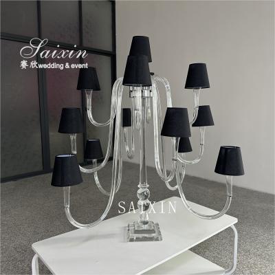 Китай Beautiful 13 arms crystal lamp stand for wedding centerpieces продается