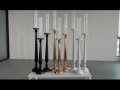 Factory Custom Different Colors Glass Jars Tall Metal Candlesticks For Wedding Centerpieces