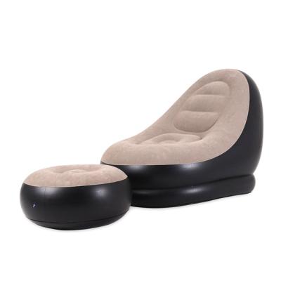 China Bean Bag Lounger Sofa Lounger Rest Single Couch Inflatable Lounge Chair Mom Furniture Air Loungers With Ottoman Foot Stools for sale