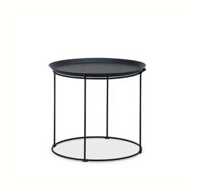 China Assemble Nordic iron tea table small coffee tables Assemble top with iron frame base black coating bedside table for sale