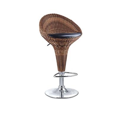 China High Quality Size Adjusted Gas Lift Rattan Bar Stool Bar Or Lounge Commercial Indoor Leisure Home Chairs for sale