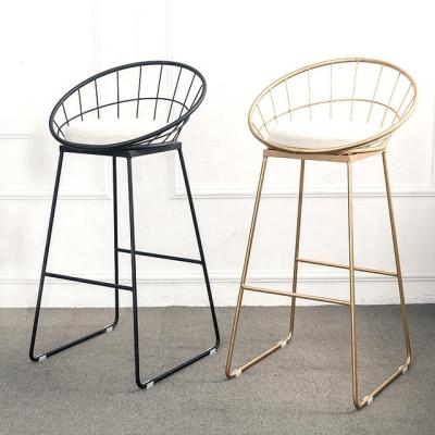 China Modern Convertible 2 PCS Harry Bertoia Bar Chair Metal Wire Design Around Seat Covered Bar Stool Chair for sale