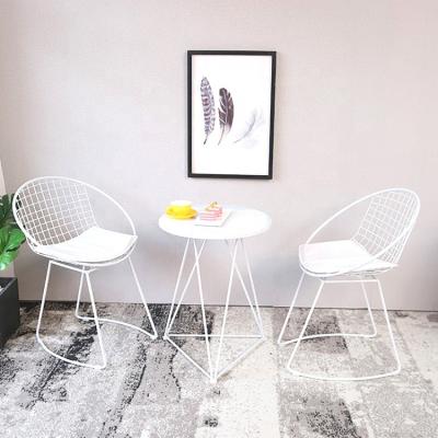 China Dining chair coffee table series metal wire dining table chair set coffee table leisure hotel dining table chat set for sale