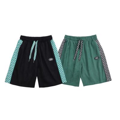 China Wholesale Custom Summer Men's Breathable Drawstring Plain Pattern Checkerboard Grids Sweat Shorts Embroidered Side Jogger Fitness for sale