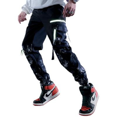 China Wholesale High Quality Anti-static Techwear Black Reflective Cargo Pants Men for sale