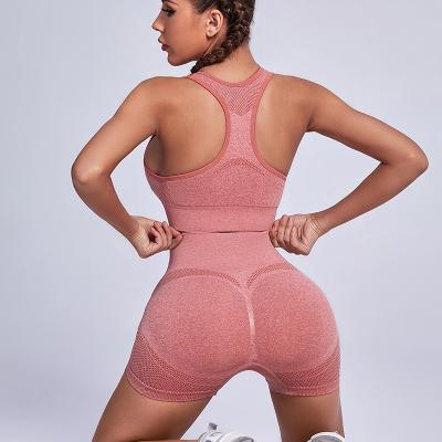 China Custom Logo Woman Breathable Seamless Yoga Wear Set Gym 2 Piece Yoga Wear Set Fitness Women Set for sale