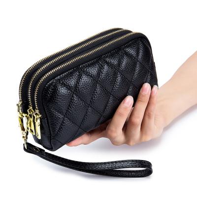 China Custom rfid coin mini wallet leather card holder mini RFID women zipper purse for women for sale