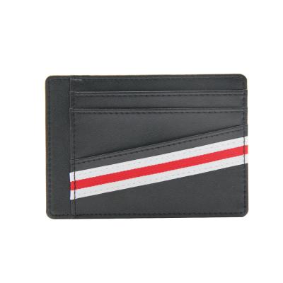 China Protective RFID Carbon Fiber Leather Mini Slim Customs Men's RFID Card Leather Wallet for sale