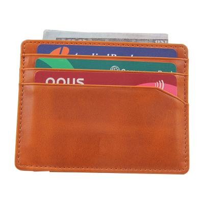 China 2022 fashion hot sale leather credit card holder rfid blocking smart wallet credit card holder for sale